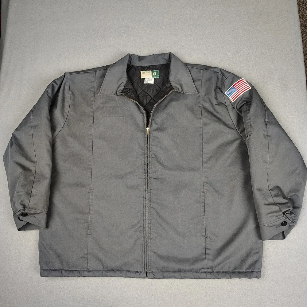 Vintage Wear Guard Jacket Men *Fits* 4XL 5XL Gray Quilted Lining Insulated‎ Coat